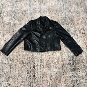 Faux Leather Crop Jacket